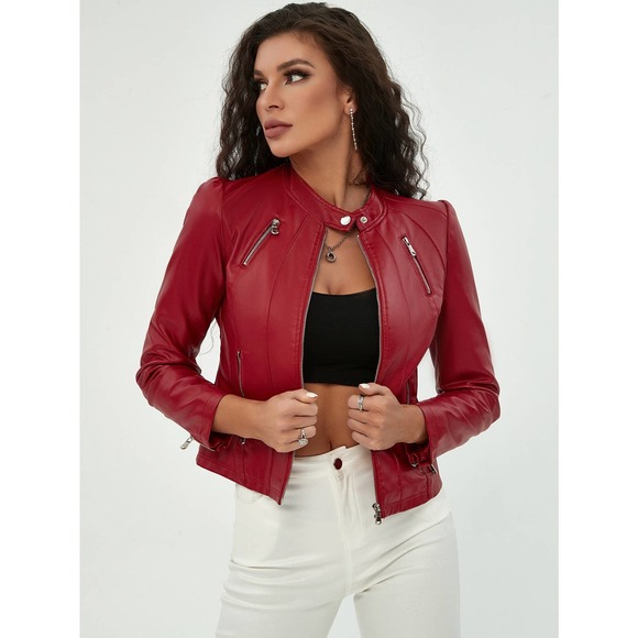 WILA Red Leather Jacket - Picture 1 of 7